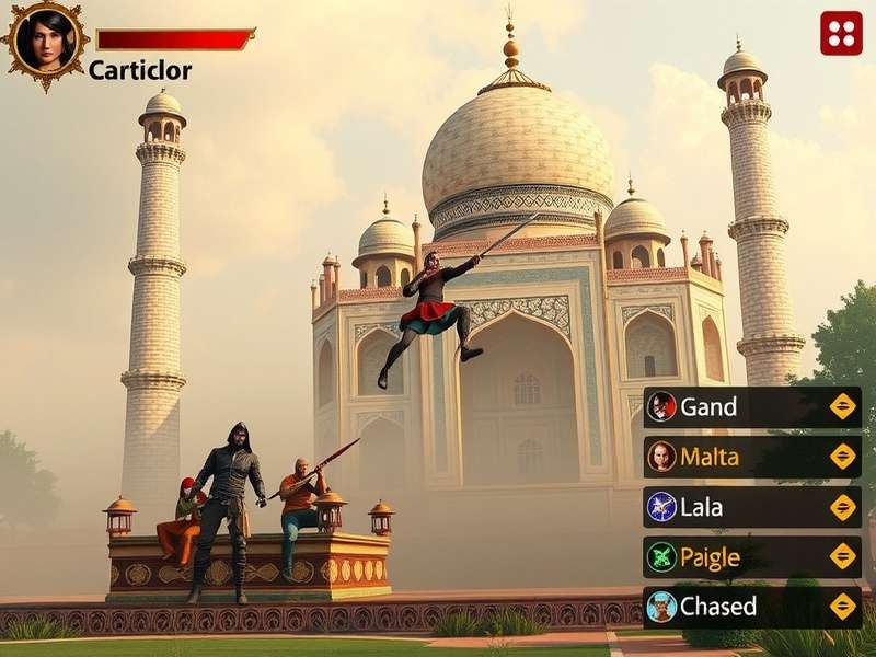 Noble Warrior gameplay screenshot showing battle at Taj Mahal
